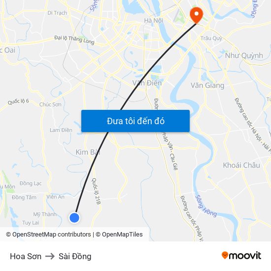 Hoa Sơn to Sài Đồng map