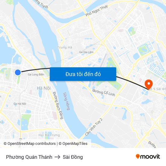 Phường Quán Thánh to Sài Đồng map