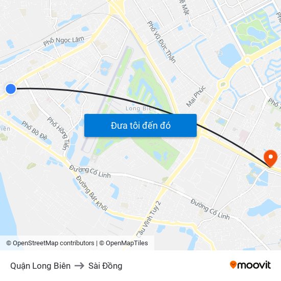 Quận Long Biên to Sài Đồng map