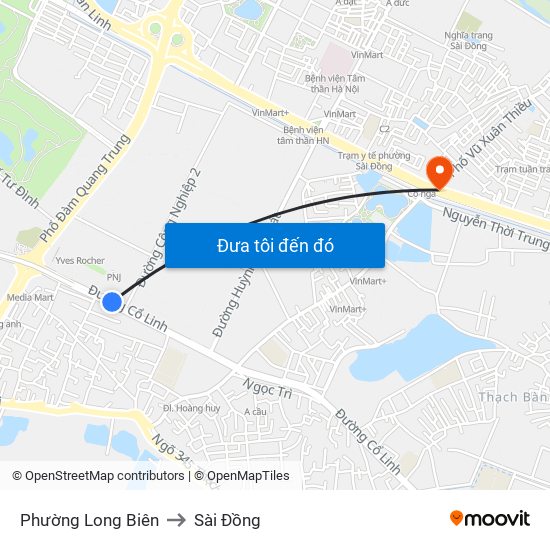 Phường Long Biên to Sài Đồng map