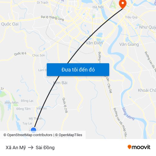 Xã An Mỹ to Sài Đồng map