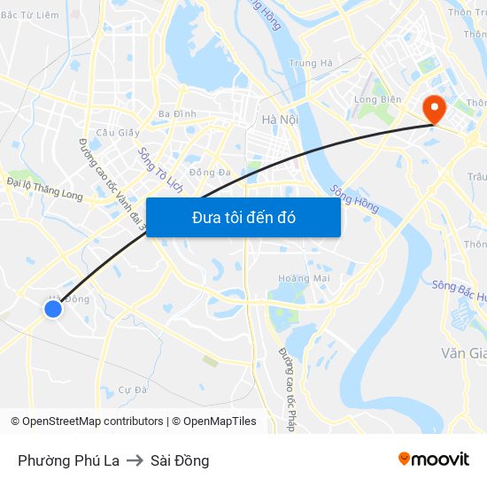 Phường Phú La to Sài Đồng map