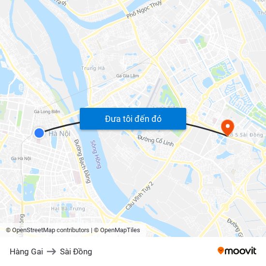 Hàng Gai to Sài Đồng map