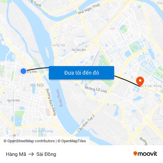 Hàng Mã to Sài Đồng map