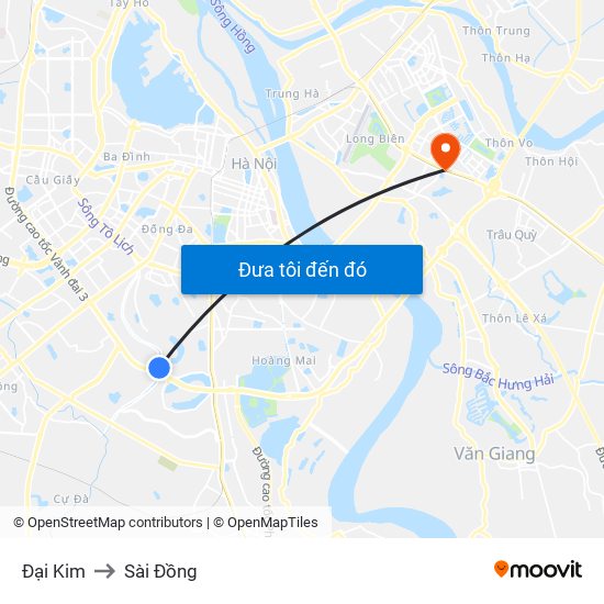 Đại Kim to Sài Đồng map