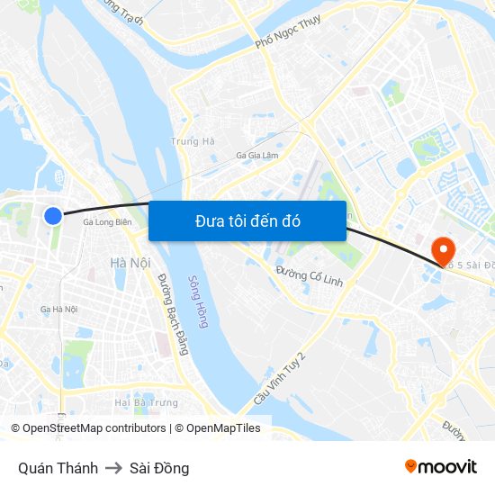 Quán Thánh to Sài Đồng map