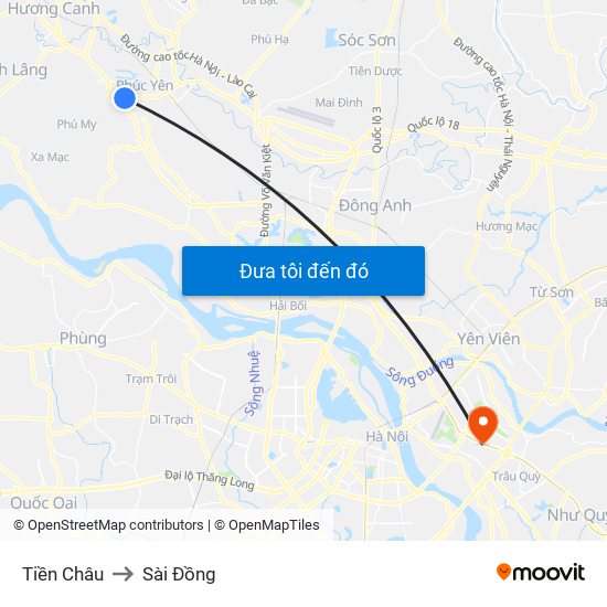Tiền Châu to Sài Đồng map