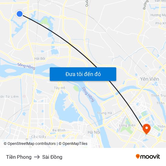 Tiền Phong to Sài Đồng map