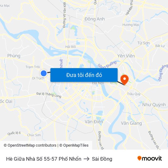 Hè Giữa Nhà Số 55-57 Phố Nhổn to Sài Đồng map