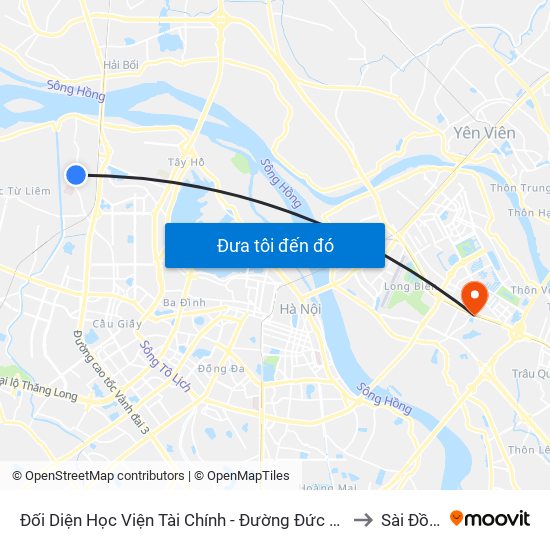 Đối Diện Học Viện Tài Chính - Đường Đức Thắng to Sài Đồng map