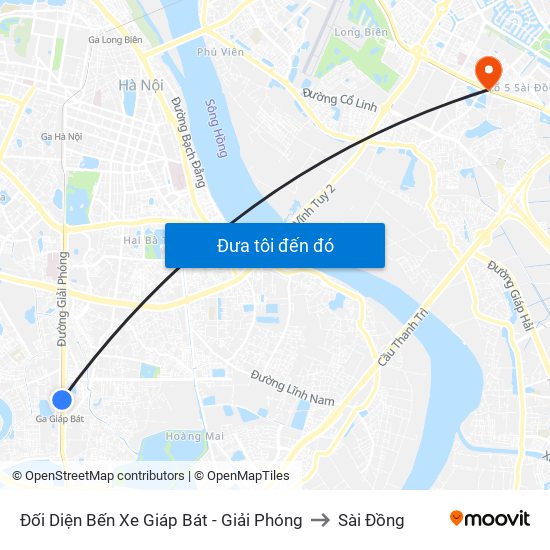 Đối Diện Bến Xe Giáp Bát - Giải Phóng to Sài Đồng map