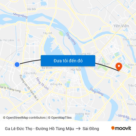 Ga Lê Đức Thọ - Đường Hồ Tùng Mậu to Sài Đồng map