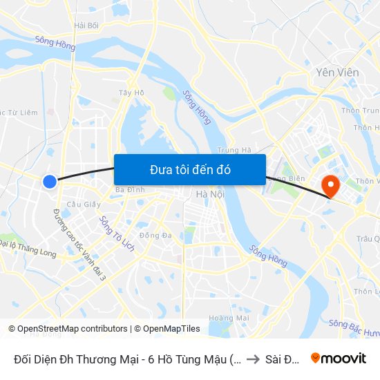 Đối Diện Đh Thương Mại - 6 Hồ Tùng Mậu (Cột Sau) to Sài Đồng map