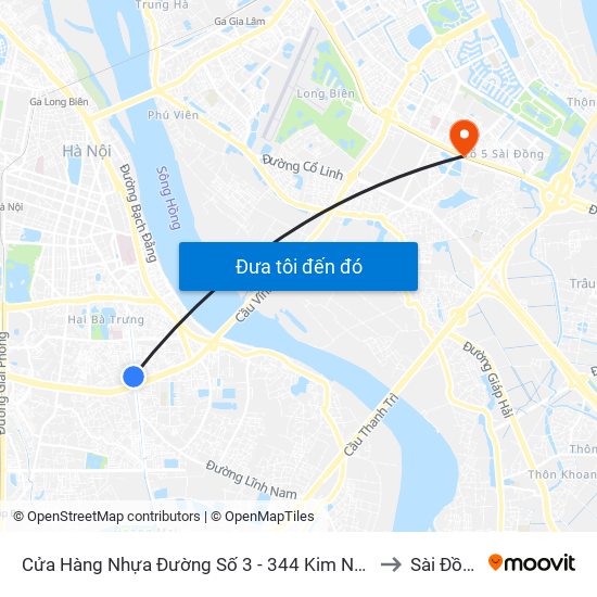 Cửa Hàng Nhựa Đường Số 3 - 344 Kim Ngưu to Sài Đồng map