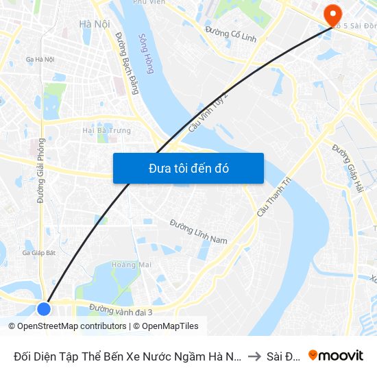 Đối Diện Tập Thể Bến Xe Nước Ngầm Hà Nội - Ngọc Hồi to Sài Đồng map