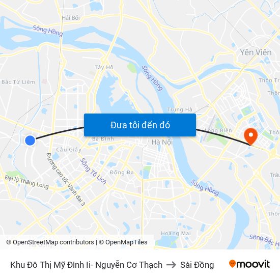 Khu Đô Thị Mỹ Đình Ii- Nguyễn Cơ Thạch to Sài Đồng map