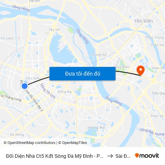 Đối Diện Nhà Ct5 Kđt Sông Đà Mỹ Đình - Phạm Hùng to Sài Đồng map