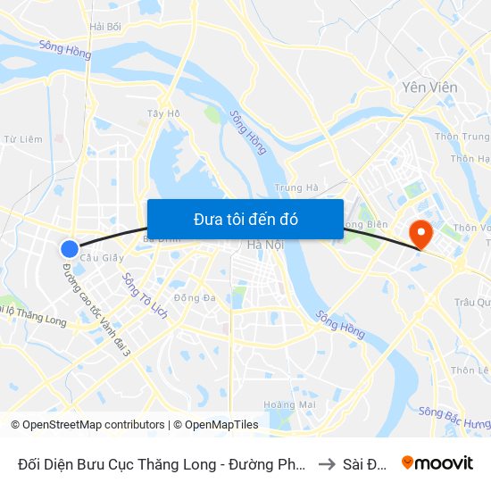 Đối Diện Bưu Cục Thăng Long - Đường Phạm Hùng to Sài Đồng map