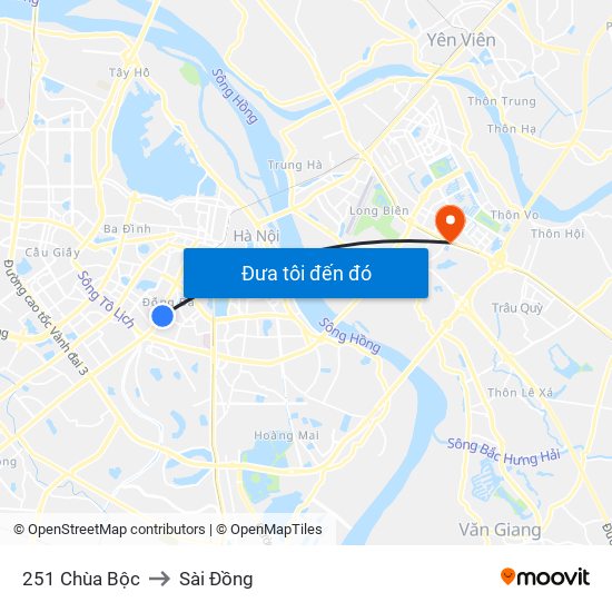 251 Chùa Bộc to Sài Đồng map