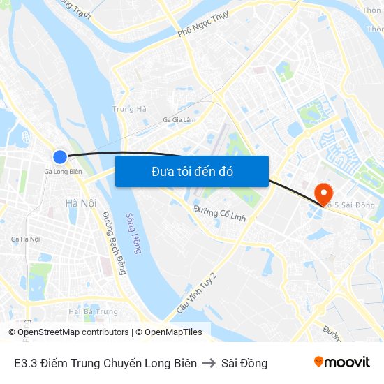 E3.3 Điểm Trung Chuyển Long Biên to Sài Đồng map