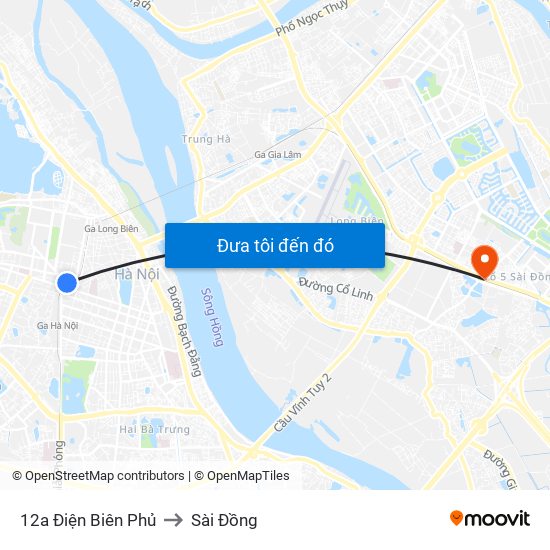 12a Điện Biên Phủ to Sài Đồng map