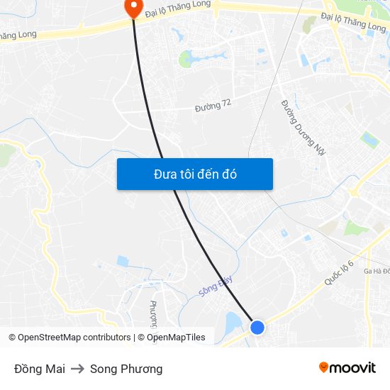 Đồng Mai to Song Phương map