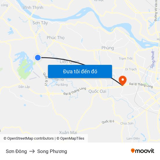 Sơn Đông to Song Phương map