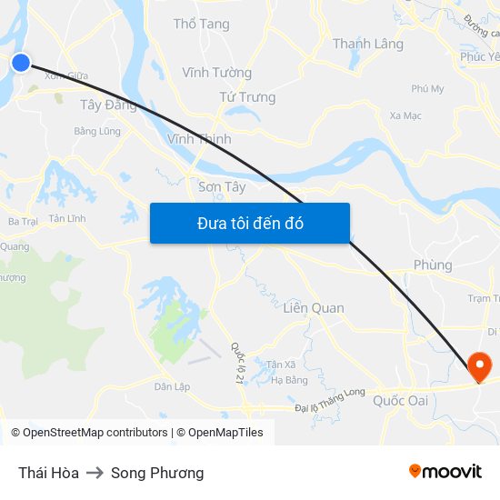 Thái Hòa to Song Phương map