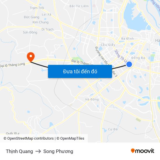 Thịnh Quang to Song Phương map