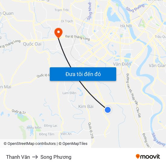 Thanh Văn to Song Phương map