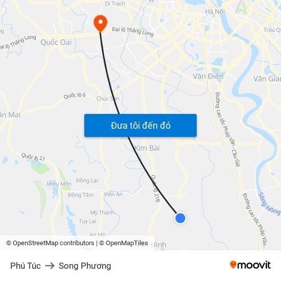 Phú Túc to Song Phương map