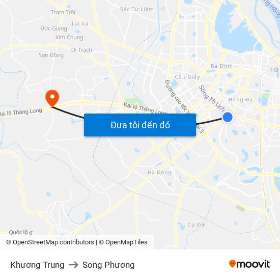 Khương Trung to Song Phương map