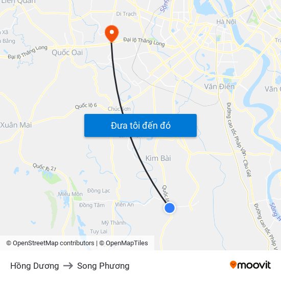 Hồng Dương to Song Phương map