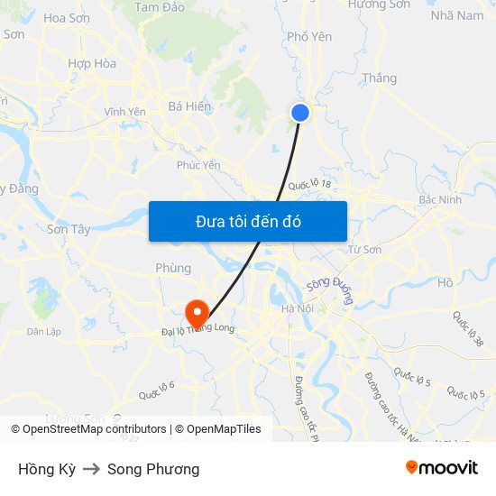 Hồng Kỳ to Song Phương map