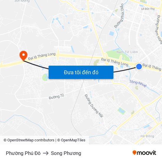 Phường Phú Đô to Song Phương map