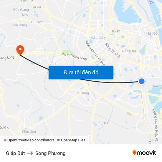 Giáp Bát to Song Phương map