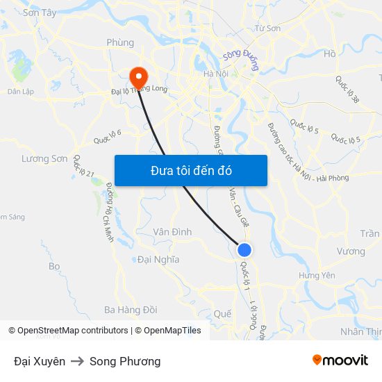 Đại Xuyên to Song Phương map