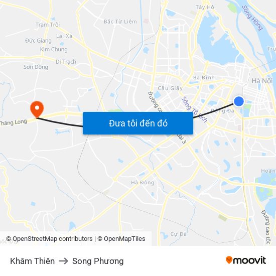 Khâm Thiên to Song Phương map