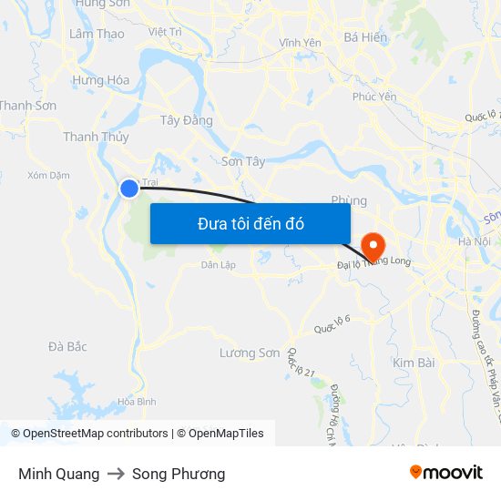Minh Quang to Song Phương map