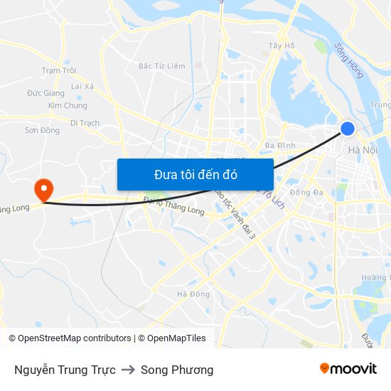 Nguyễn Trung Trực to Song Phương map