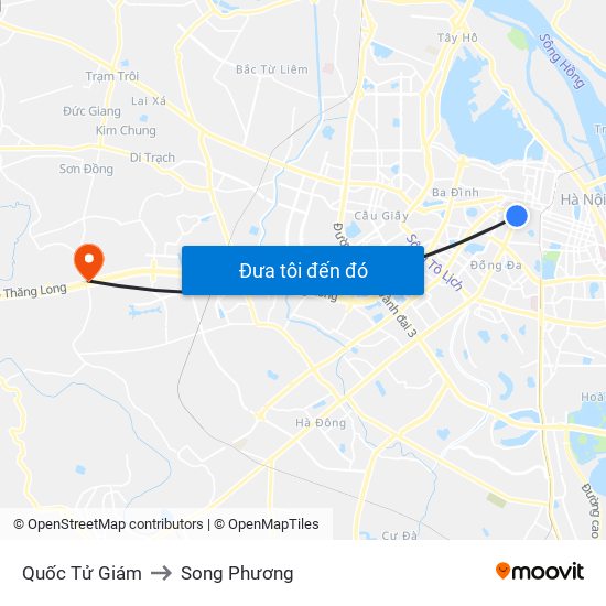 Quốc Tử Giám to Song Phương map