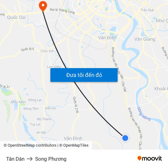 Tân Dân to Song Phương map