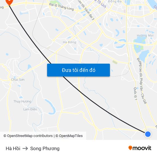 Hà Hồi to Song Phương map