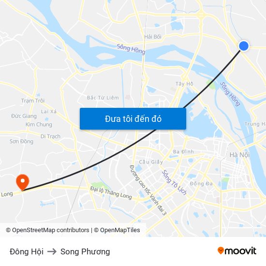 Đông Hội to Song Phương map