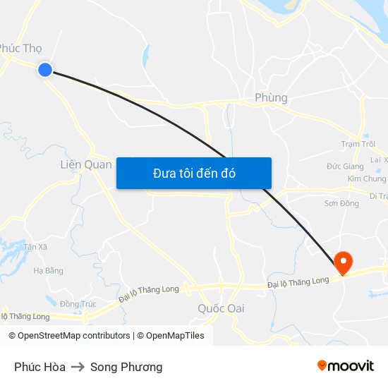 Phúc Hòa to Song Phương map