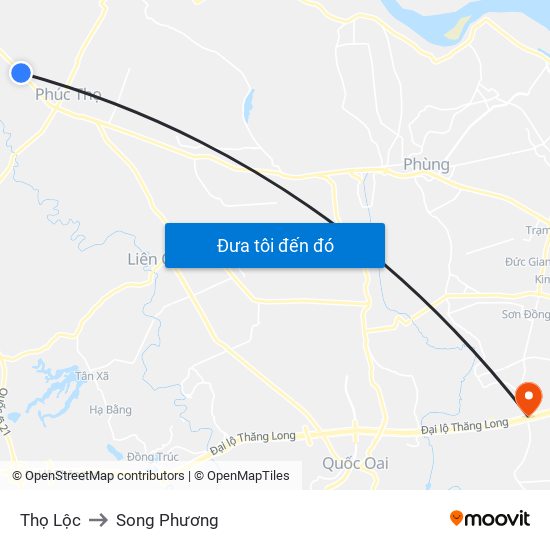 Thọ Lộc to Song Phương map
