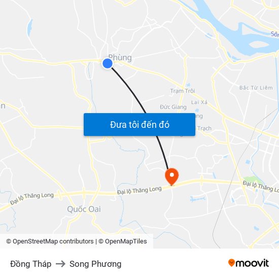 Đồng Tháp to Song Phương map