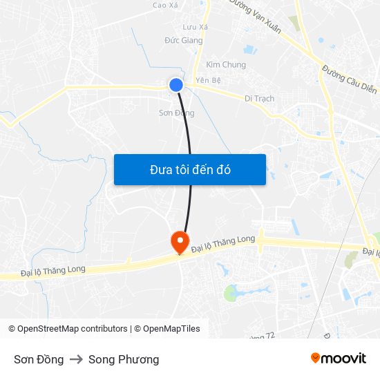 Sơn Đồng to Song Phương map