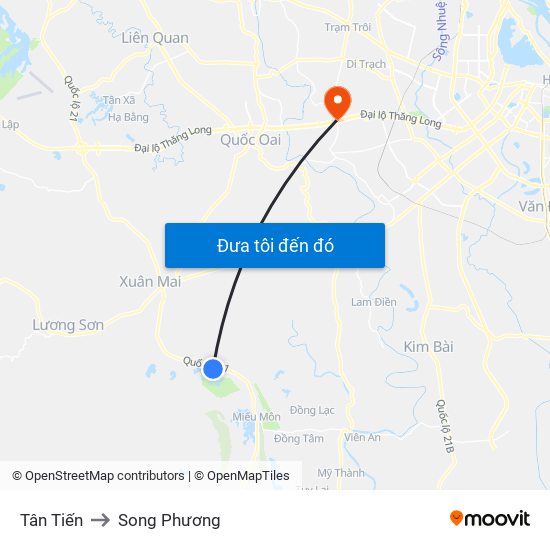 Tân Tiến to Song Phương map