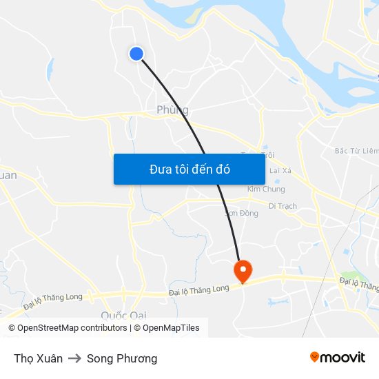 Thọ Xuân to Song Phương map